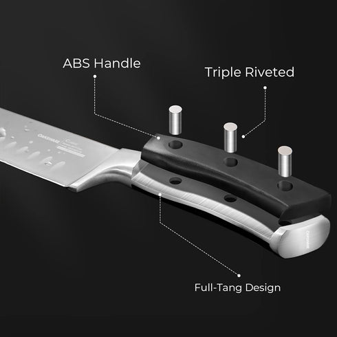 7" Santoku Knife, Razor Sharp Kitchen Cutting Chopping Chef Knife, Professional High Carbon German Steel Cooking Knife for Meat, Vegetables, and F...