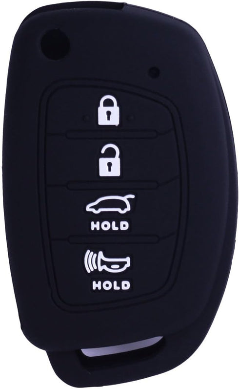 2Pcs XUHANG Sillicone key fob Skin key Cover Remote Case Protector Shell for for Hyundai Sonata Santa Fe Tucson Elantra ix35 ix45 remote black blu...
