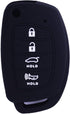 2Pcs XUHANG Sillicone key fob Skin key Cover Remote Case Protector Shell for for Hyundai Sonata Santa Fe Tucson Elantra ix35 ix45 remote black blu...