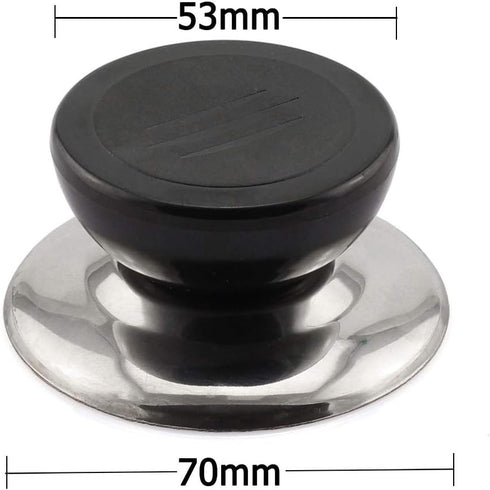 Universal Pot Lid Cover Knob Handle,Stainless Steel Base Circular 5.3cm x 7cm Dia - Kitchen Cookware Replacement Pan Pot Handgrip Lid Knob Cap...