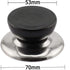 Universal Pot Lid Cover Knob Handle,Stainless Steel Base Circular 5.3cm x 7cm Dia - Kitchen Cookware Replacement Pan Pot Handgrip Lid Knob Cap...