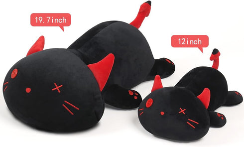 Cute Black Cat Plush Toy Soft Stuffed Animal Kitten Hugging Pillow Kawaii Plushie Kitty Toy for Kids Gift, 12"...