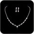 Jakawin Bride Wedding Silver Bridal Necklace Earrings Set Crystal Wedding Jewelry Set Rhinestone Choker Necklace for Women (Set of 3) (NK143-1)...