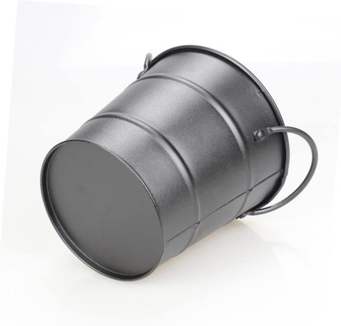 Food Container Small Containers Black Metal Ice Container for Bar Basket Mini Tinplate Bucket Portable Ice Bucket French Fry Bucket Dipping Sauce ...
