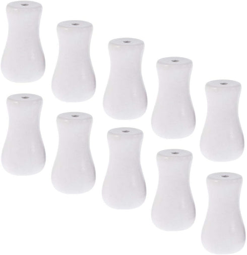 Cutelec 10pcs Real Wood Cord Tassels White Tassels for Window Blinds Brown Cord Knobs Wooden Hanging Ball Pulls for Curtain Craft...