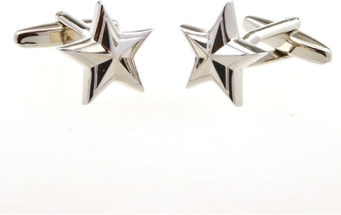 Star Military General Badge Emblem Pair Cufflinks in a Presentation Gift Box & Polishing Cloth...