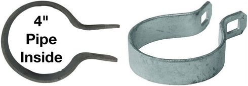 4" Brace Band for Chain Link Fence - Use for 4" Outside Diameter Post/Pipe - Galvanized Chain Link Brace Band - 3 Pack...