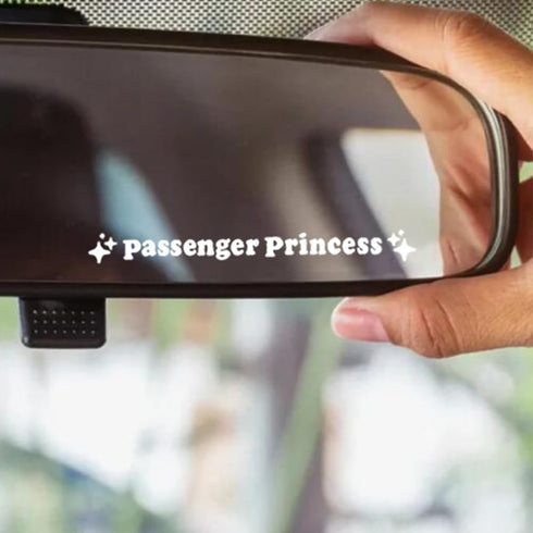 BoAn 3 Pack Passenger Princess Stickers,Rearview Mirror Decal, Vinyl Decal,Car Mirror Decal,Cute Car Sticker(White)...