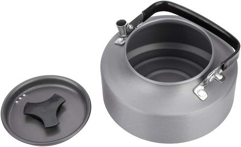 SH-RuiDu 1.1L Portable AluminumTeapot Coffee Tea Pot Kettle for Camping Hiking Kitchen Black Handle...