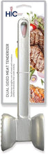 HIC Kitchen Non-Stick Dual-Sided Meat Tenderizer, Toothed and Plain Heads, Silicone-Coated...