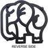 Elephant Cast Iron Trivet for Hot Pots & Kitchen & Dining Table, Elephant Gifts & Decor, Metal Wall Art, 2 or More for Set, Black, 6.6 x 6.1 Inche...