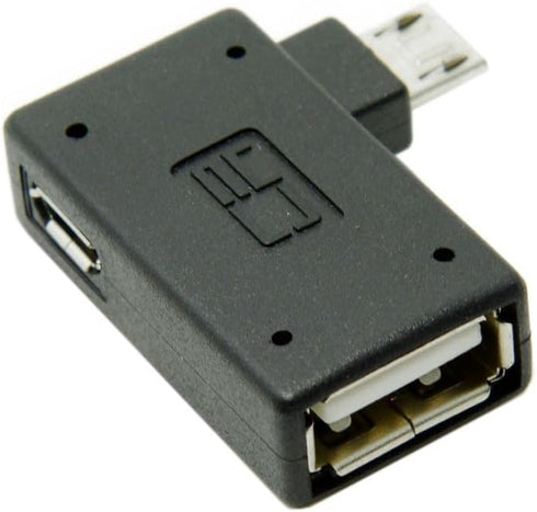 chenyang Micro USB OTG Power Adapter 2 in 1 Micro USB Male to USB 2.0 Female 90 Degree Right Angled Connector Adapter...