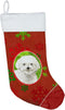 Caroline's Treasures CK4034CS Christmas Snowflakes Bichon Frise Christmas Stocking Fireplace Hanging Stockings Christmas Season Party Decor Family...