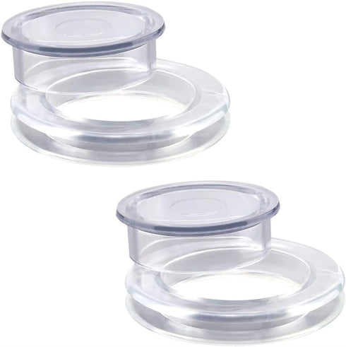 AIEX 2 Inch 2 Set Patio Table Umbrella Hole Ring and Cap Set Silicone Transparent Including 2 Rings and 2 Stoppers...