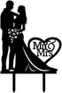 Mr And Mrs Cake Topper Heart Love Acrylic Couple Engagement Bridal Shower Wedding...