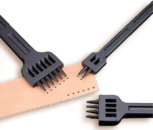 4mm 2/4/6 Claw Tooth Leather Stitching Chisels Round Hole Punching Tool Set for DIY Leather Craft...