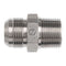 2404-06-12 Steel Straight Tube Fitting, 9/16"-18 SAE x 3/4"-14 NPTF Thread, 3/8" Male JIC x 3/8" Male NPTF...