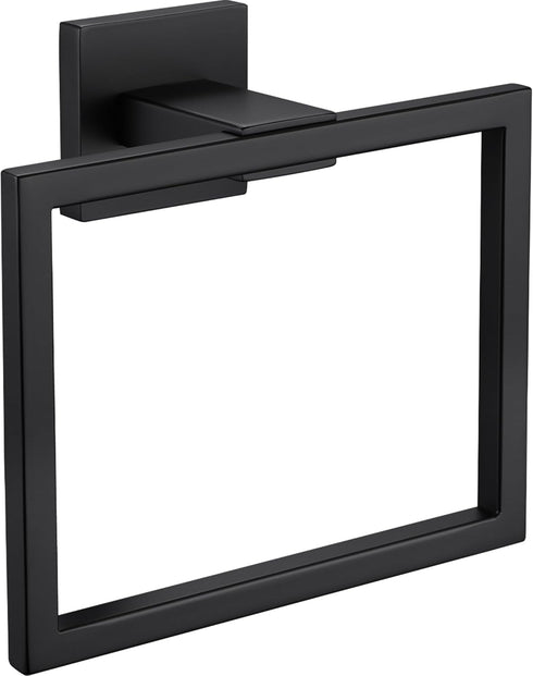Hand Towel Holder for Bathroom Wall Mount Matte Black Square Hand Towel Rings for Bathroom Hardware Accessories Kitchen Toilet SUS 304 Stainless S...