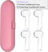 Electric Toothbrush Travel Case for Oral-B Toothbrushes - 4 Pcs Toothbrush Head Covers Compatible with Oral B Electric Toothbrush Heads (Pink)...