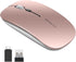 Uciefy Q5 Slim Rechargeable Wireless Mouse, 2.4G Portable Optical Silent Ultra Thin Wireless Computer Mouse with USB Receiver and Type C Adapter, ...