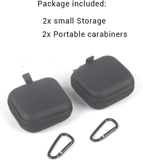 Portable Square Earphone Carrying Case Mini Pouch Storage for Smartphone Earphone Bluetooth Headset Small Storage Bags, 2-Pack...