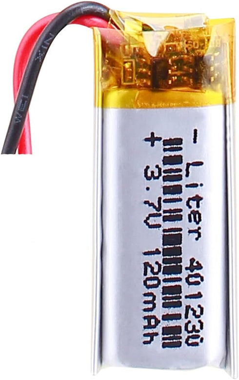 3.7V Lipo Battery 120mAh Rechargeable Lithium ion Polymer Battery 401230 Lithium Polymer ion Battery with Two Lines...