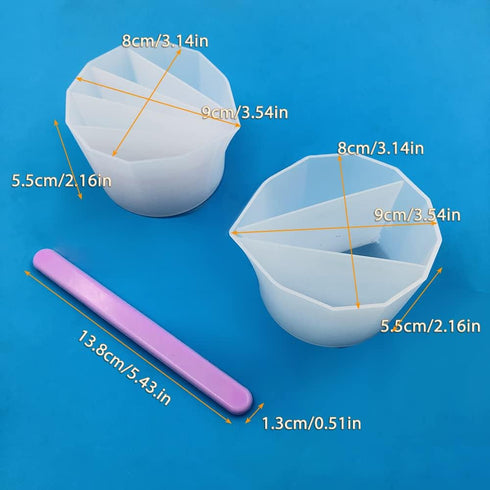 AFUNTA 3/5 Cavity Split Cups for Paint Pouring, Reusable Silicone Split Cup for Acrylic Pouring with 3 PCS Silicone Stir Sticks...