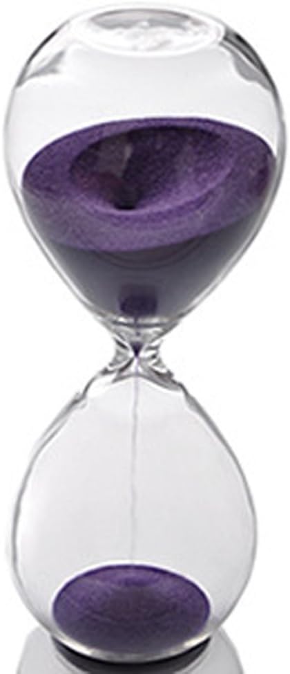 Large Fashion Colorful Sand Glass Sandglass Hourglass Timer Clear Smooth Glass Measures Home Desk Decor Xmas Birthday Gift (60 Minutes, Purple)...