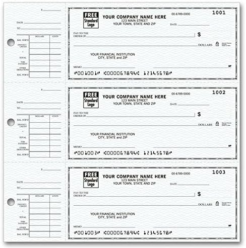 3 Ring Check Binder for 3-On-A-Page Compact Voucher Checks with Side-Tear (Black) Holds 250 checks, Perfect for End-Stub Deskbook, 9 1/4 x 9"...
