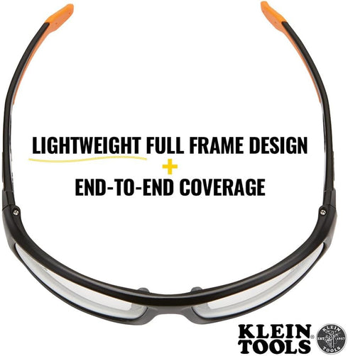 Klein Tools 60163 Safety Glasses, Professional PPE Protective Eyewear with Full Frame, Scratch Resistant and Anti-Fog, Clear Lens...