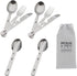 4-in-1 Camping Utensils Hiking Cutlery Set for 4, Portable Stainless Steel Flatware Spoon Fork, Knife & Bottle Opener Combo pack for Picnic Travel...