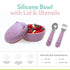 melii Silicone Bowl with Lid & Utensils – spoon and fork for Baby, Toddlers and Kids, BPA Free, Dishwasher & Microwave Safe (Cat)...