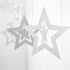 Glitter Silver Star Garlands Kit Metallic 3D Star Hanging Paper Garland Multi-shaped Twinkle Star Birthday Party supplies Wedding Baby Shower Chri...