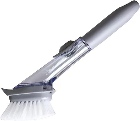 Soap Dispensing Dish Brush.Dishwasher Brush with Soap Dispenser. Long Handled Hydraulic Dishwashing Brush.Kitchen Tool Cleaning Brush, Non Stick O...