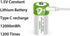 Rechargeable D Batteries 1.5V 12000mWh USB Lithium ion Rechargeable D Battery with USB Type C Charging Cable, High Capacity Fast Charge, 1200 Cycl...