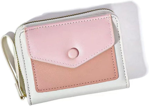 Small Wallet for Women Compact Size Wallet Vegan PU Leather Bifold Ladies Wallet with Card Holder and Coin Purse (Pink)...