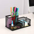 Metal Mesh Black Office Accessory Desk Organizer Tray Holder with 3 Compartments for Pens, Pencils...