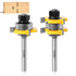 1/4 Inch Shank Tongue and Groove Set of 2 Pieces Router Bit 3 Teeth Adjustable T Shape Wood Milling Cutter?Tongue and Groove groove joints Router ...