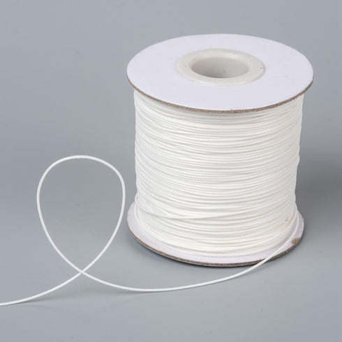 DanLingJewelry Approx 170yards/roll Creamy White Waxed Polyester Cord 0.5mm Round Beading Thread Crafting Rope for Jewelry Making Supplies...