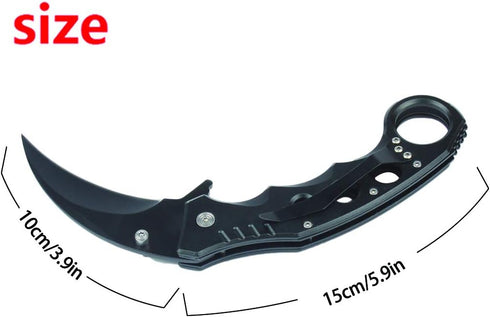 Andux Karambit Liner Lock with Pocket Clip Claw Knife Tactical Survival EDC WD02 (Black)...
