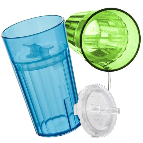 Reflo Smart Cup (Blue & Green 2-Pack) Open Training Cup, Toddler Cup, No Suction 6oz, 360 Control-Flow, USA MADE Premium High-Impact Plastic...