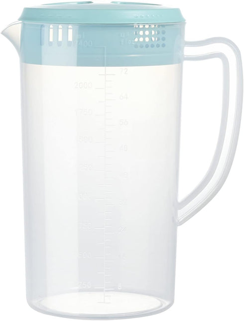 0.63 Gallon/2.4 Litre Plastic Pitcher with Lid BPA-FREE Eco-Friendly Carafes Mix Drinks Water Jug for Hot/Cold Lemonade Juice Beverage Jar Ice Tea...