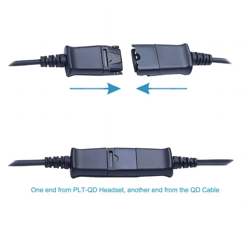 QD to USB Adapter Cable with Volume Control and Microphone Mute Compatible with Plantronic Quick Disconnect (QD) Headset for Computer and Softphon...