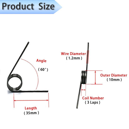 10pcs Torsion Springs 60/90/120/180 Degrees V-Shaped Torsional Spring, Wire Diameter 1.2mm Small Torsion Springs Kit for Home Repair & DIY Project...