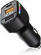 USB C Car Charger, 3-Port Fast Car Charger PD3.0 & QC3.0 with LED Digital Display, Cigarette Lighter Fast Charging Adapter Compatible with iPhone ...