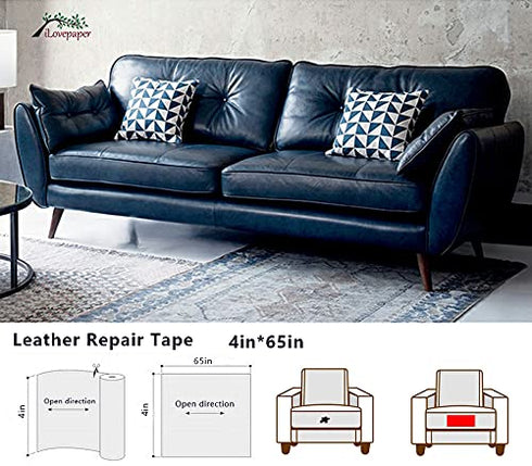 Leather Repair Patch, 4 x 65 inch Self-Adhesive Leather Repair Tape, Leather Patches for Couch, Car Seats, Handbags, Jackets, First Aid Patch?Choc...