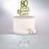 80 Years Blessed & Loved Cake Topper for 80th Birthday, Wedding Anniversary Party Decorations Gold Glitter...