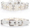 Dog Cat Pearl Collars with Crystal Rhinestone PU Leather Collars Necklace Adjustable CollarDog Chain Cat White Pearl Pet Collar (Medium, White)...