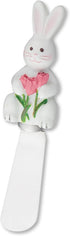 Easter Bunny Cheese Spreaders, Hand-Painted Resin Handles with Stainless Steel Blades for Spreading Cream Cheese, Butter, and Jam, Assorted Design...