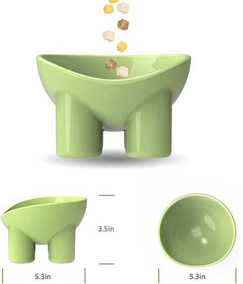 Cat Bowls Elevated Macaron Color Protects The Neck from Upsetting Plastomer Tilted Food and Water Bowl,Elevated Dog Bowls for Small Dogs (Turq)...